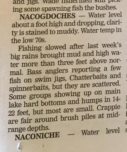 Fishing Report for Lake Nacogdoches?? Texas Fishing Forum