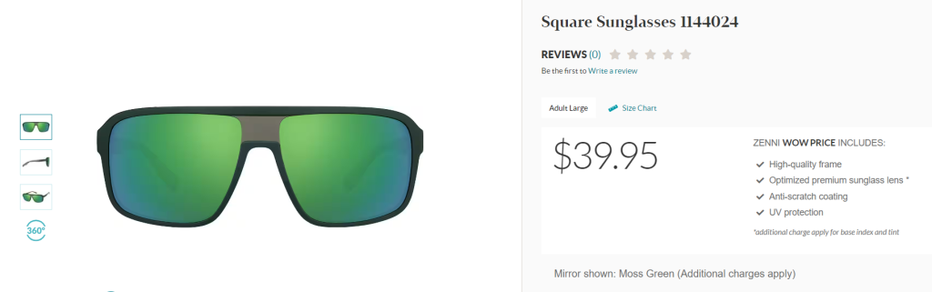 Zenni Square RX Sunglasses