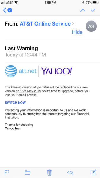 Att/Yahoo scam alert Texas Fishing Forum